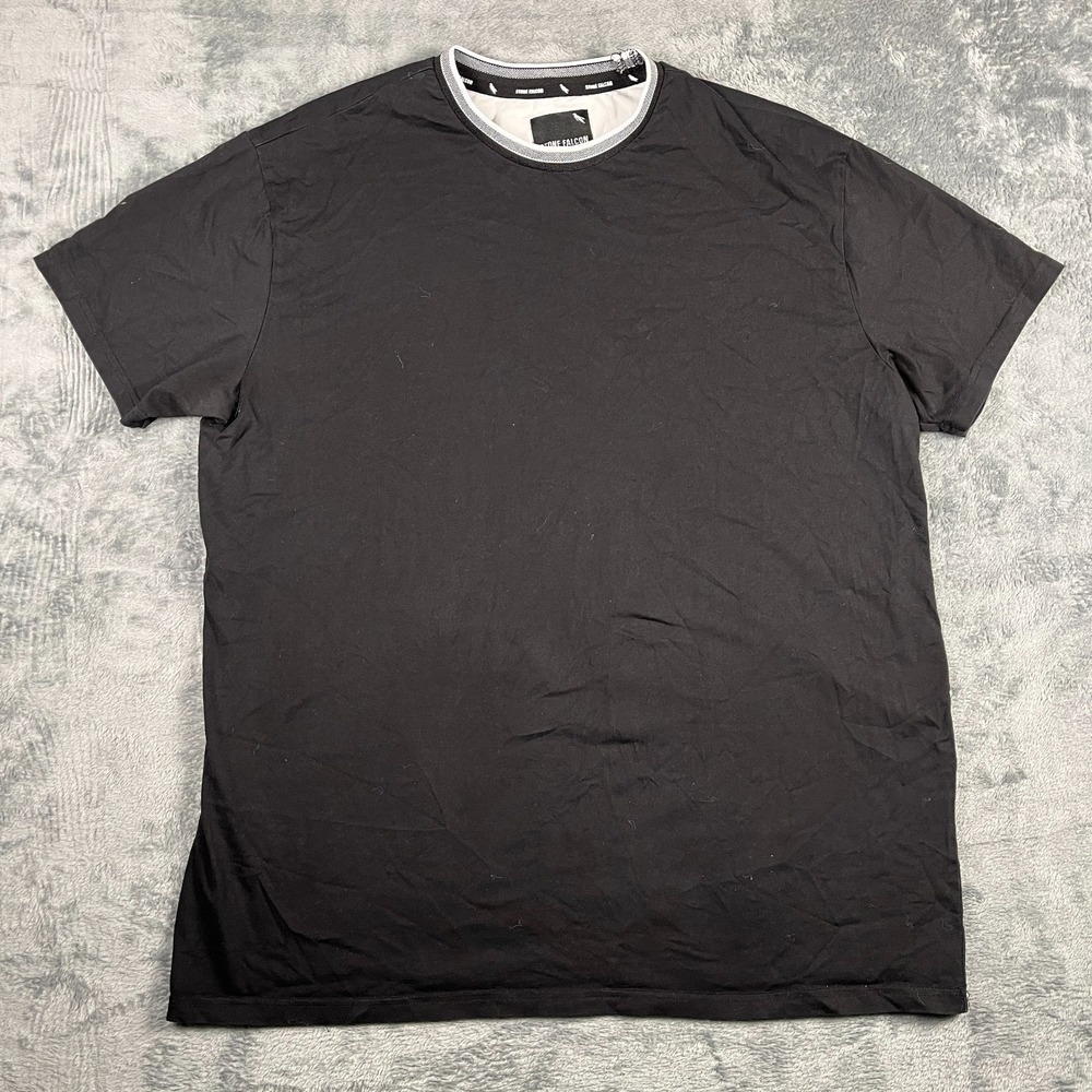 Stone Falcon T Shirt Mens 2XL Black Short Sleeve Crew Neck Pullover Casual Wear
